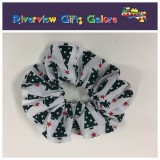 Scrunchie - Xmas Trees on White Scrunchie - Xmas Trees on White